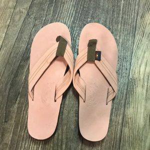 PINK RAINBOW LEATHER SANDALS. SIZE 7.5